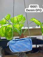 The Skye Gathered Denim Pouch.